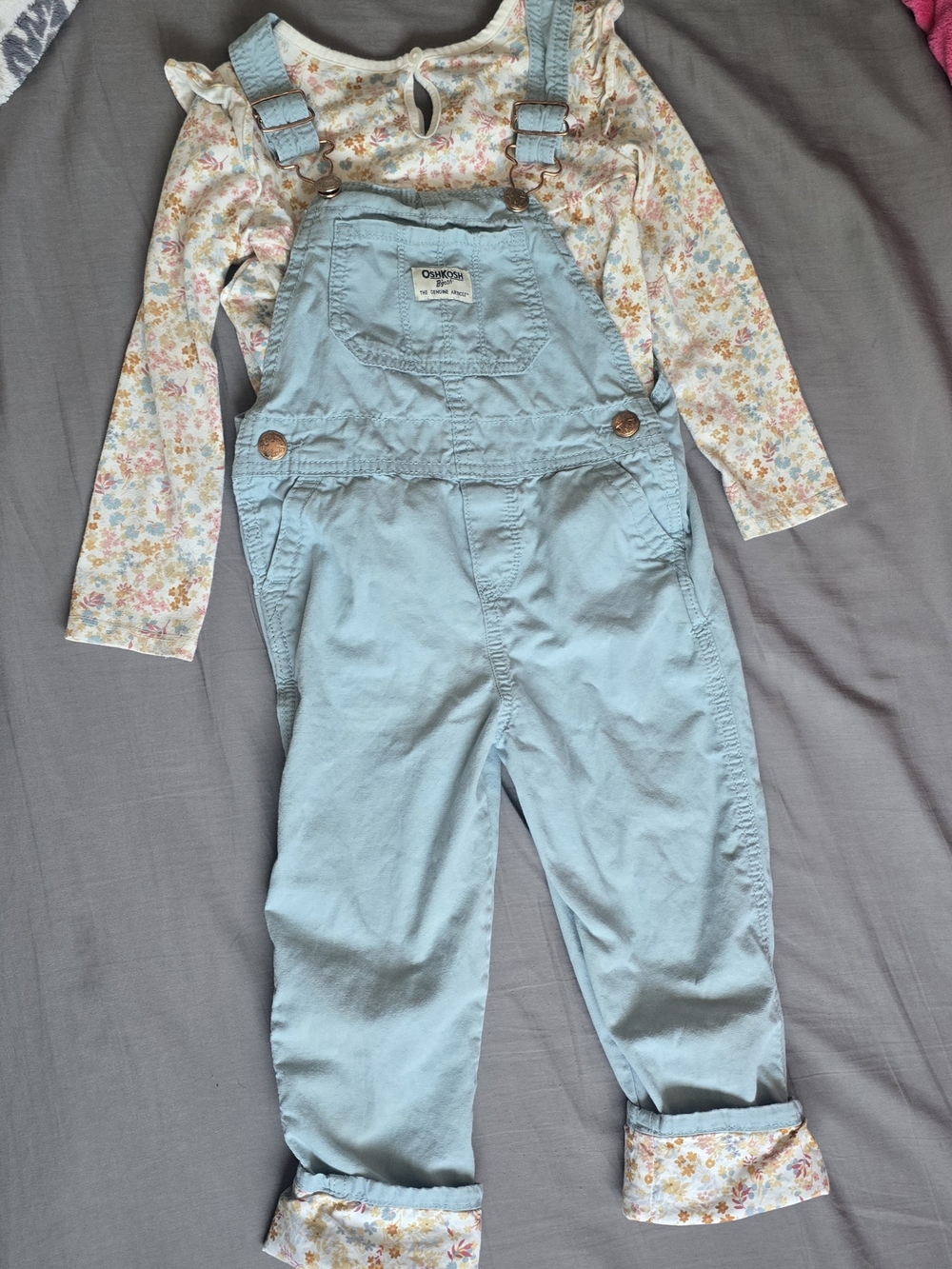 OshKosh B'gosh Light Blue Girls' Overalls Romper